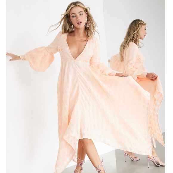 ASOS Volume sleeve midi dress- Size 6 - Picture 1 of 7